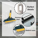 2 in 1 Floor Brush Scrubber with Long Handle Grout Brush Stiff Bristle Cleaning Scrub Brush with Squeegee 120°Rotating Tile Brus
