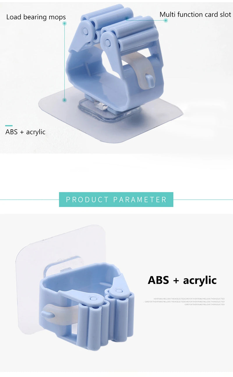 3 PCS Self Adhesive Mop Holder
