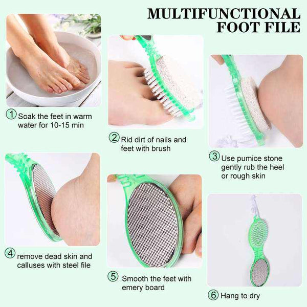 4 In 1 Foot Care Callus Remover & Scrubber Brush