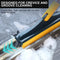 2 in 1 Floor Brush Scrubber with Long Handle Grout Brush Stiff Bristle Cleaning Scrub Brush with Squeegee 120°Rotating Tile Brus